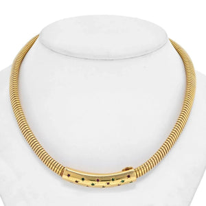 Van Cleef & Arpels 18K Yellow Gold Tubogas Choker Necklace