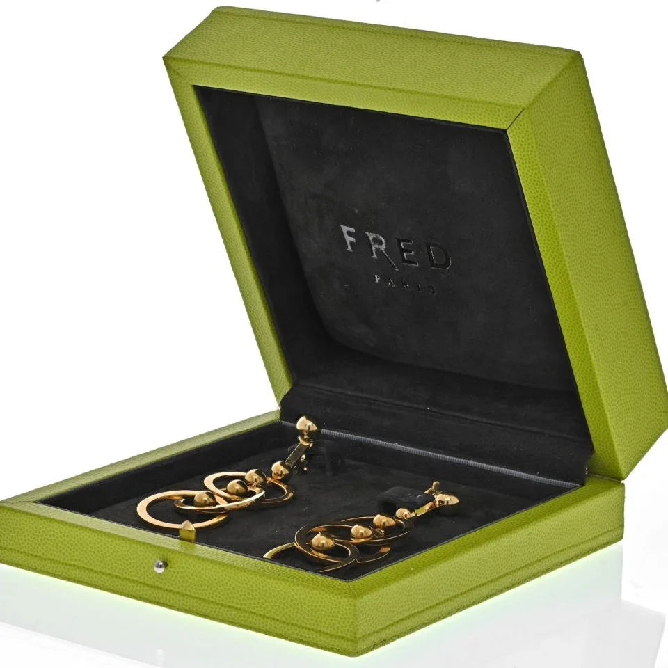 Fred Of Paris 18K Yellow Gold Triple Circle Drop Dangling Earrings - The Back Vault