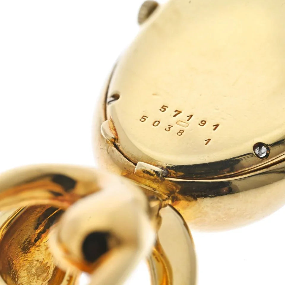 Chopard 18K Yellow Gold Women Oval Open Link Bracelet Wrist Watch - The Back Vault