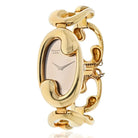 Chopard 18K Yellow Gold Women Oval Open Link Bracelet Wrist Watch - The Back Vault