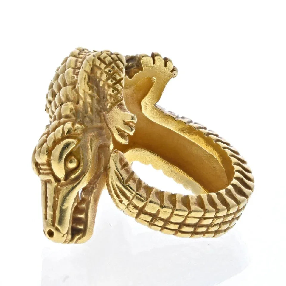 Kieselstein Cord 18K Yellow Gold Alligator Wrap Ring - The Back Vault