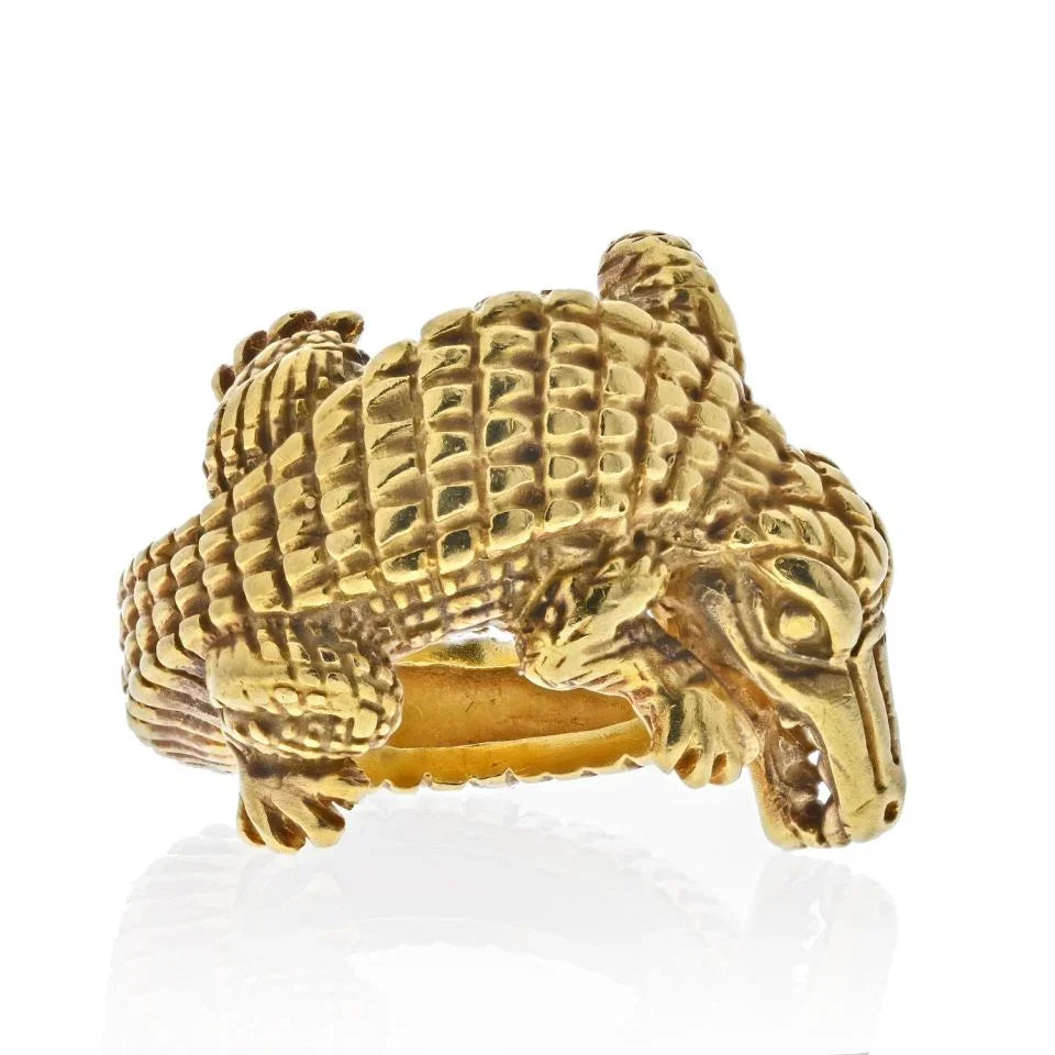 Kieselstein Cord 18K Yellow Gold Alligator Wrap Ring - The Back Vault