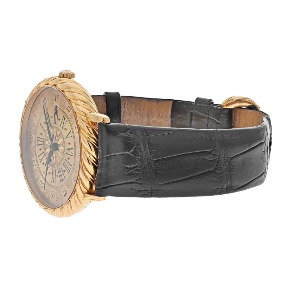 Buccellati 18K Rose Gold 38mm Audachron Round Dial Date Roman Numerals Men Watch - The Back Vault