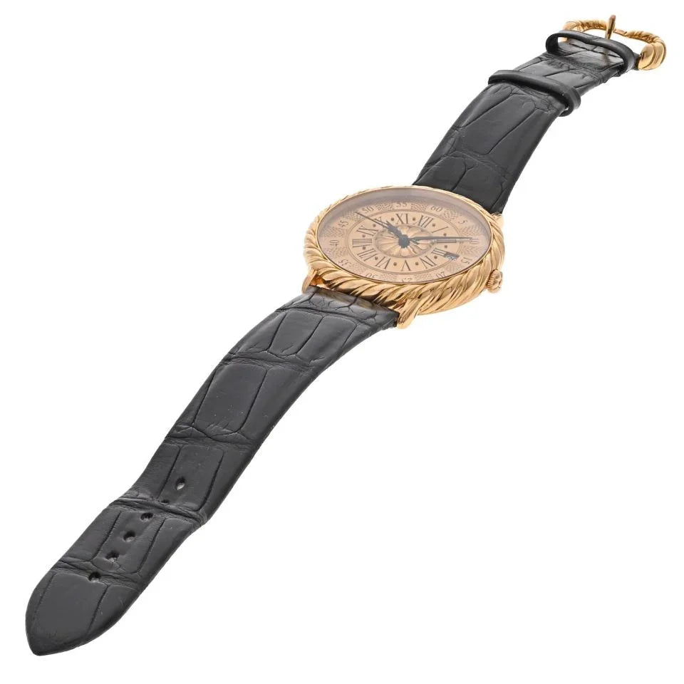 Buccellati 18K Rose Gold 38mm Audachron Round Dial Date Roman Numerals Men Watch - The Back Vault