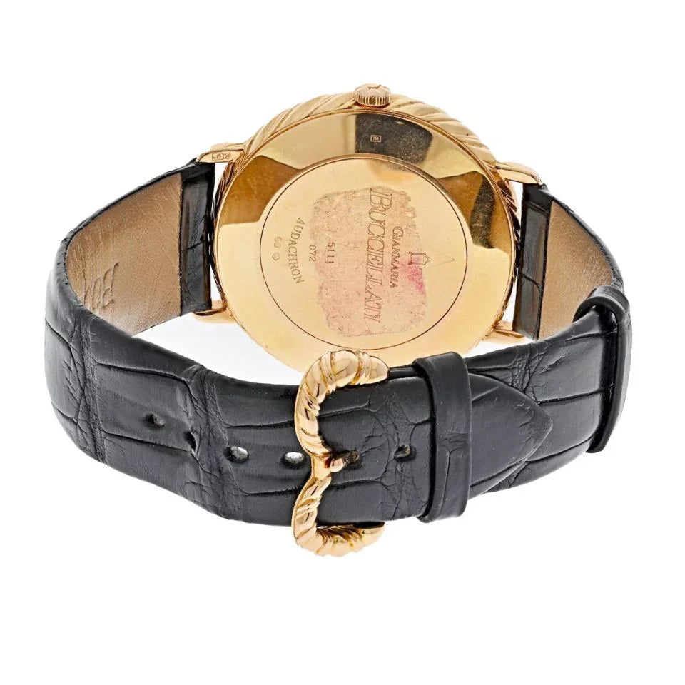 Buccellati 18K Rose Gold 38mm Audachron Round Dial Date Roman Numerals Men Watch - The Back Vault