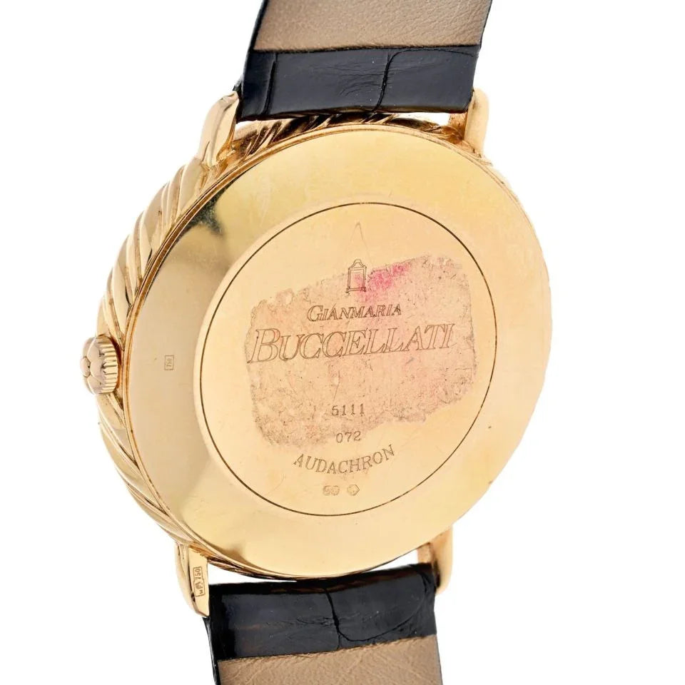 Buccellati 18K Rose Gold 38mm Audachron Round Dial Date Roman Numerals Men Watch - The Back Vault