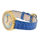 Buccellati 18K Yellow Gold Audachron Blue Leather Quartz 34mm Men Watch - The Back Vault