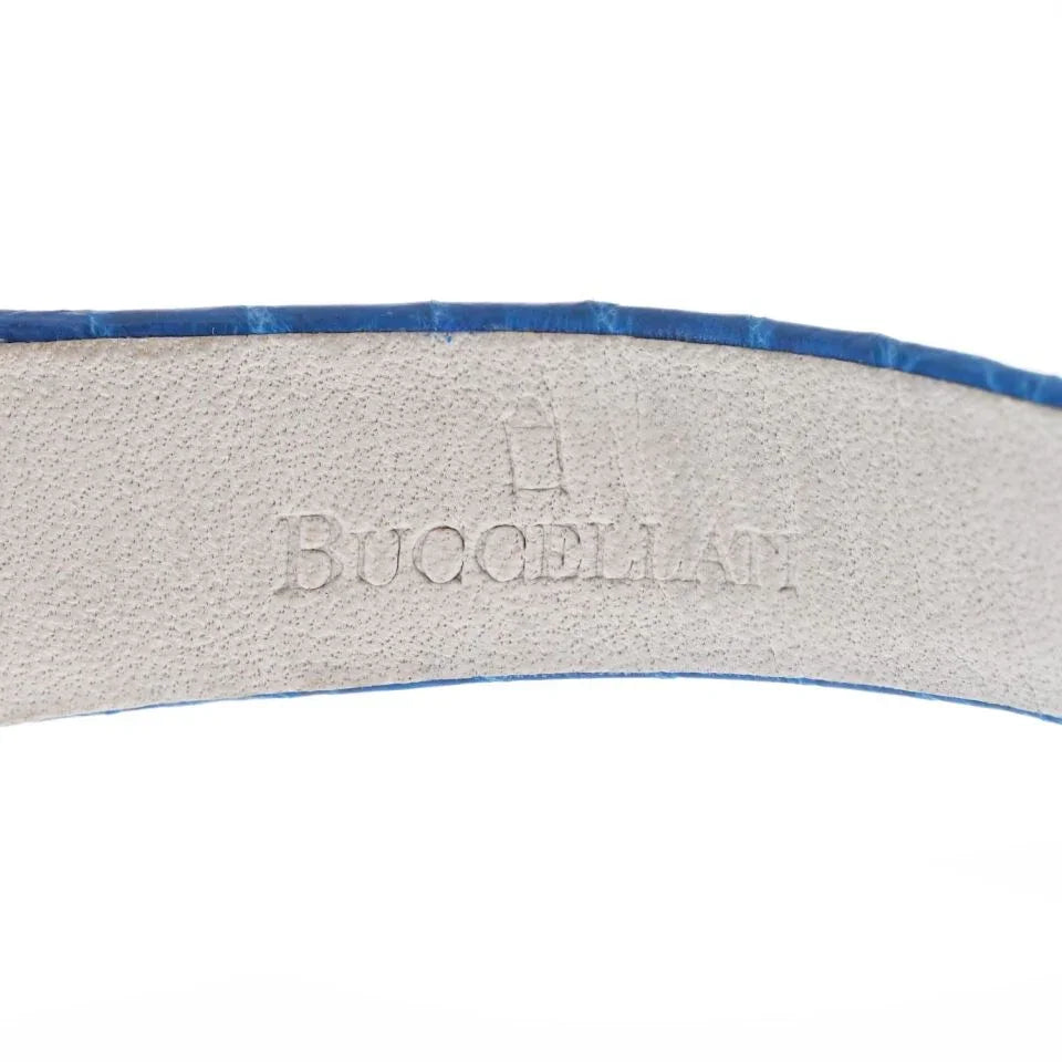 Buccellati 18K Yellow Gold Audachron Blue Leather Quartz 34mm Men Watch - The Back Vault