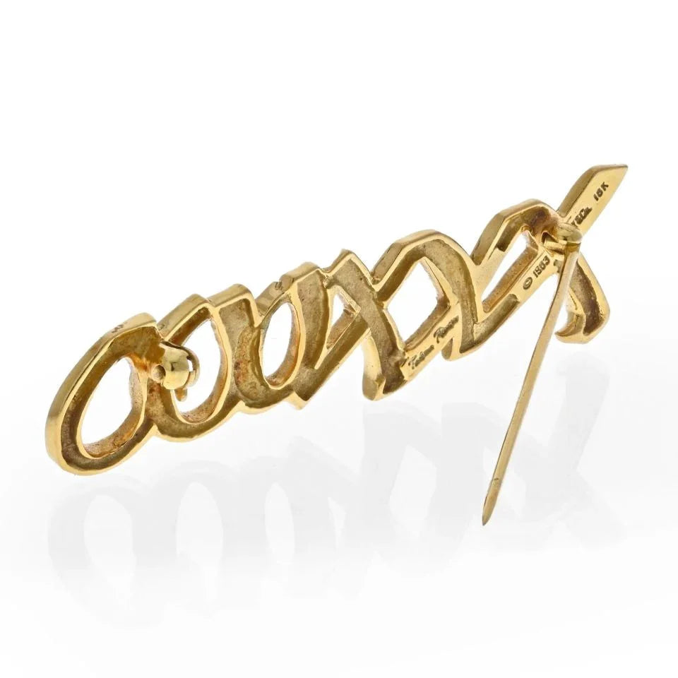 Tiffany & Co. 18K Yellow Gold Paloma Picasso XO Brooch - The Back Vault
