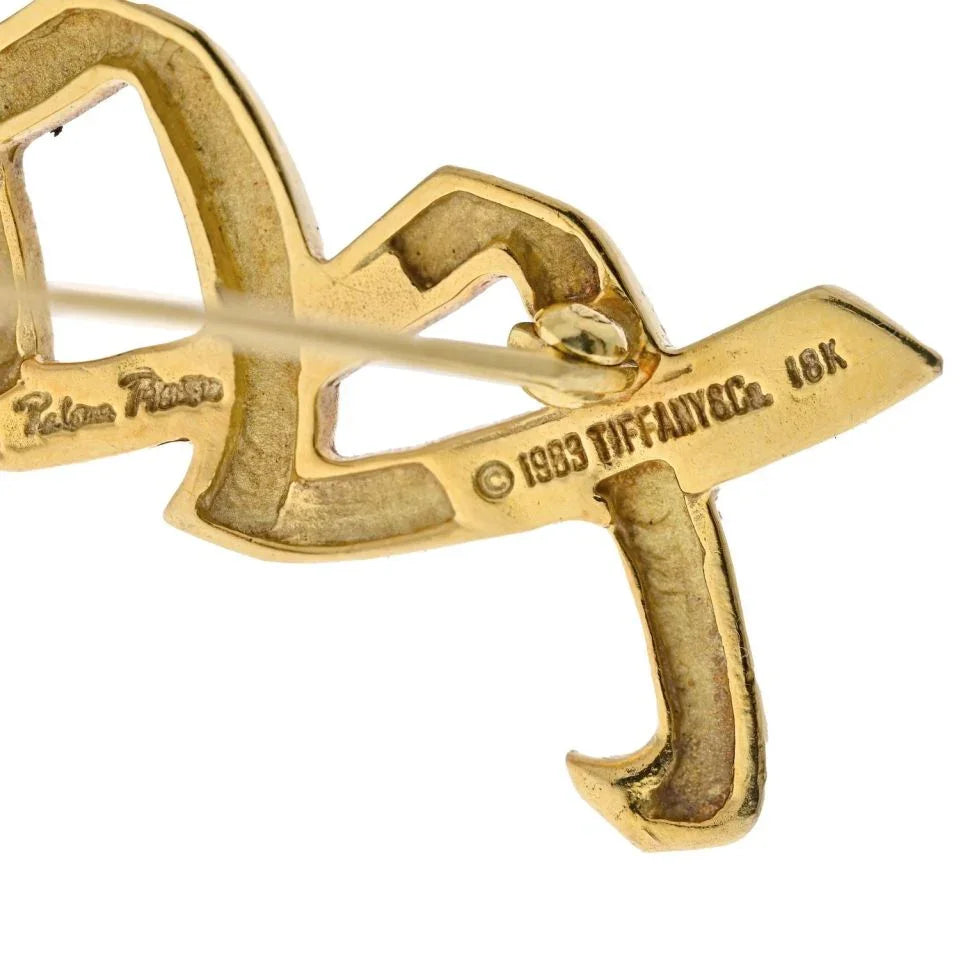 Tiffany & Co. 18K Yellow Gold Paloma Picasso XO Brooch - The Back Vault
