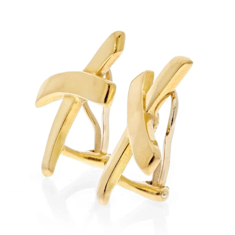Tiffany & Co. 18K Yellow Gold Paloma Picasso X Clip Earrings - The Back Vault