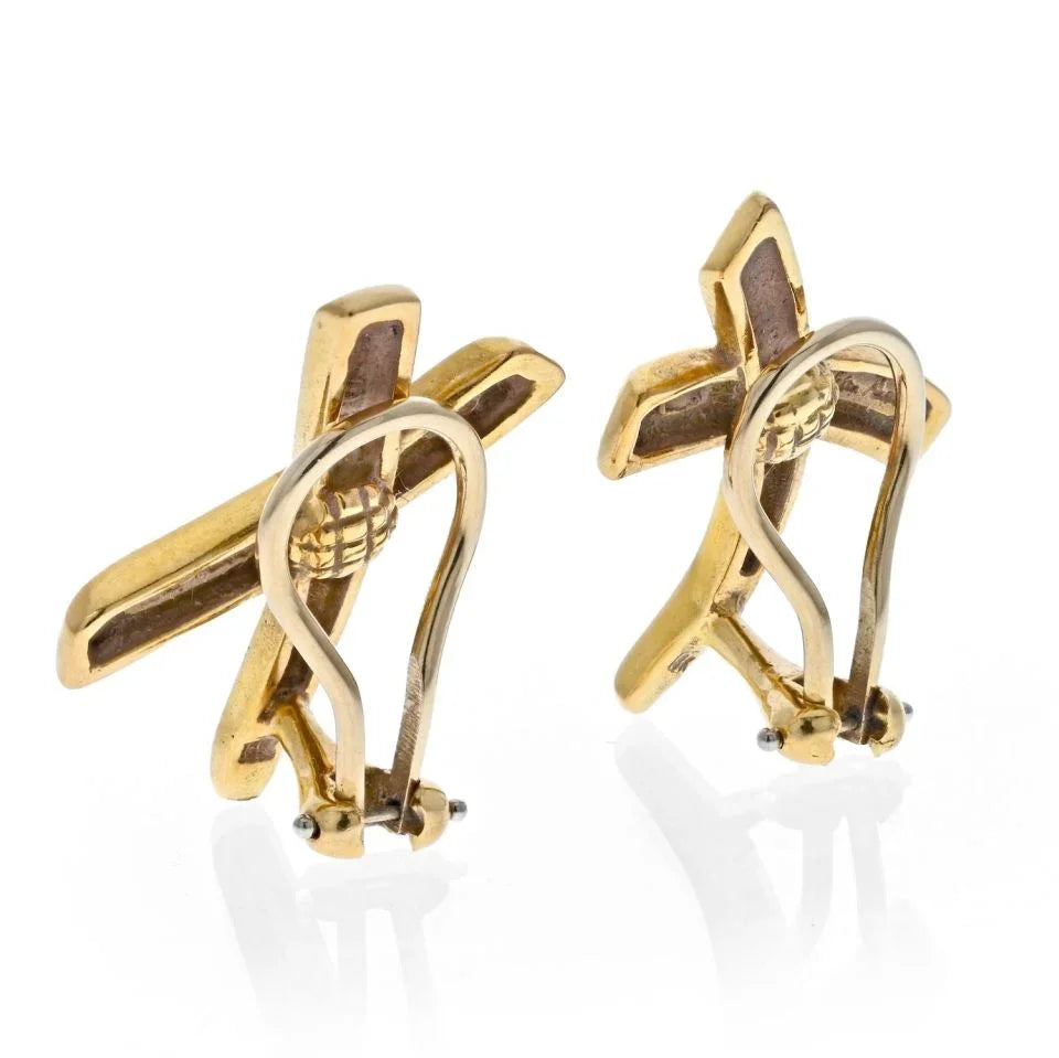 Tiffany & Co. 18K Yellow Gold Paloma Picasso X Clip Earrings - The Back Vault