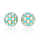 Tiffany & Co. Angela Cummings Checkerboard Mother Of Pearl And Turquoise Earrings - The Back Vault