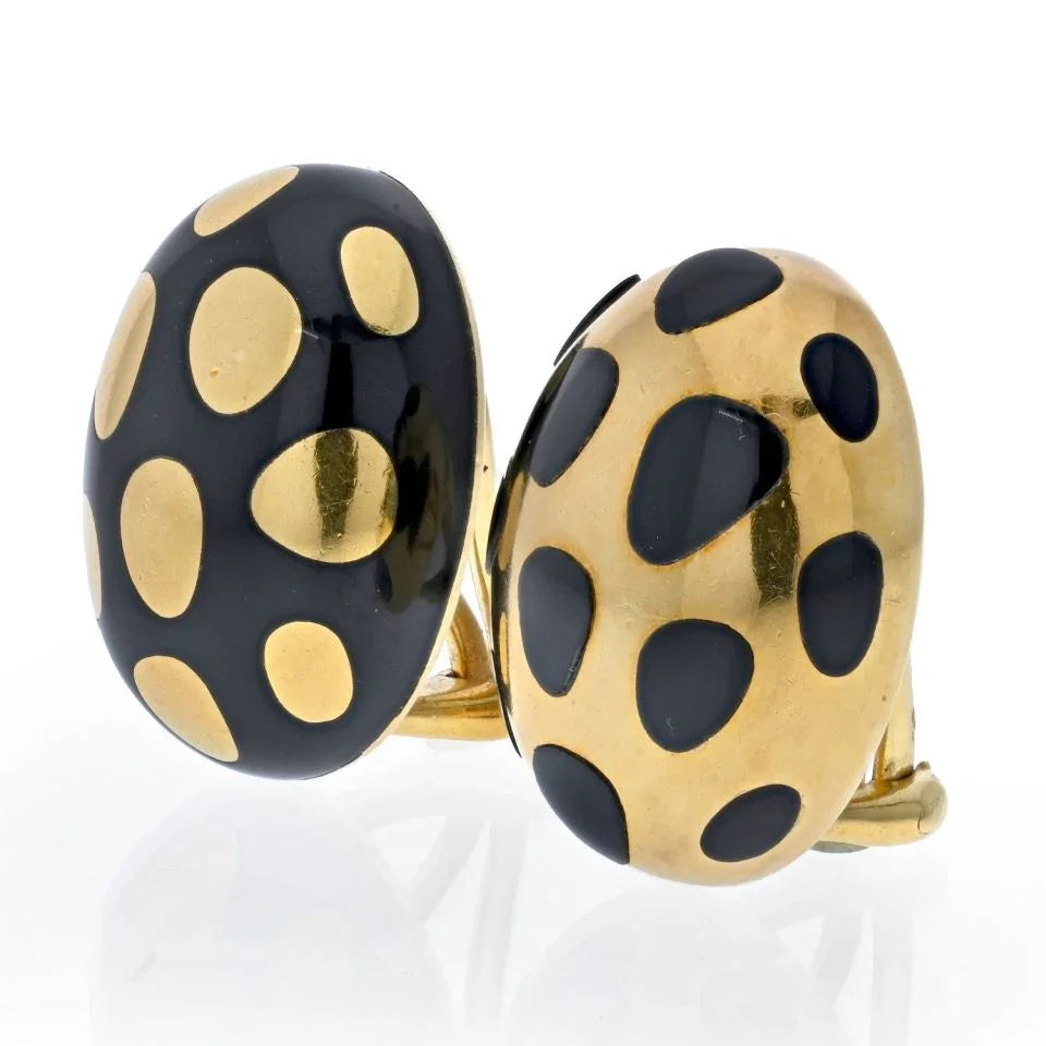 Tiffany & Co. 18K Yellow Gold Cummings Positive & Negative Earrings - The Back Vault