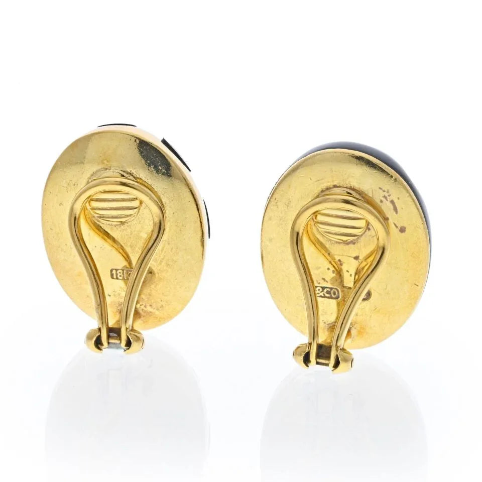 Tiffany & Co. 18K Yellow Gold Cummings Positive & Negative Earrings - The Back Vault