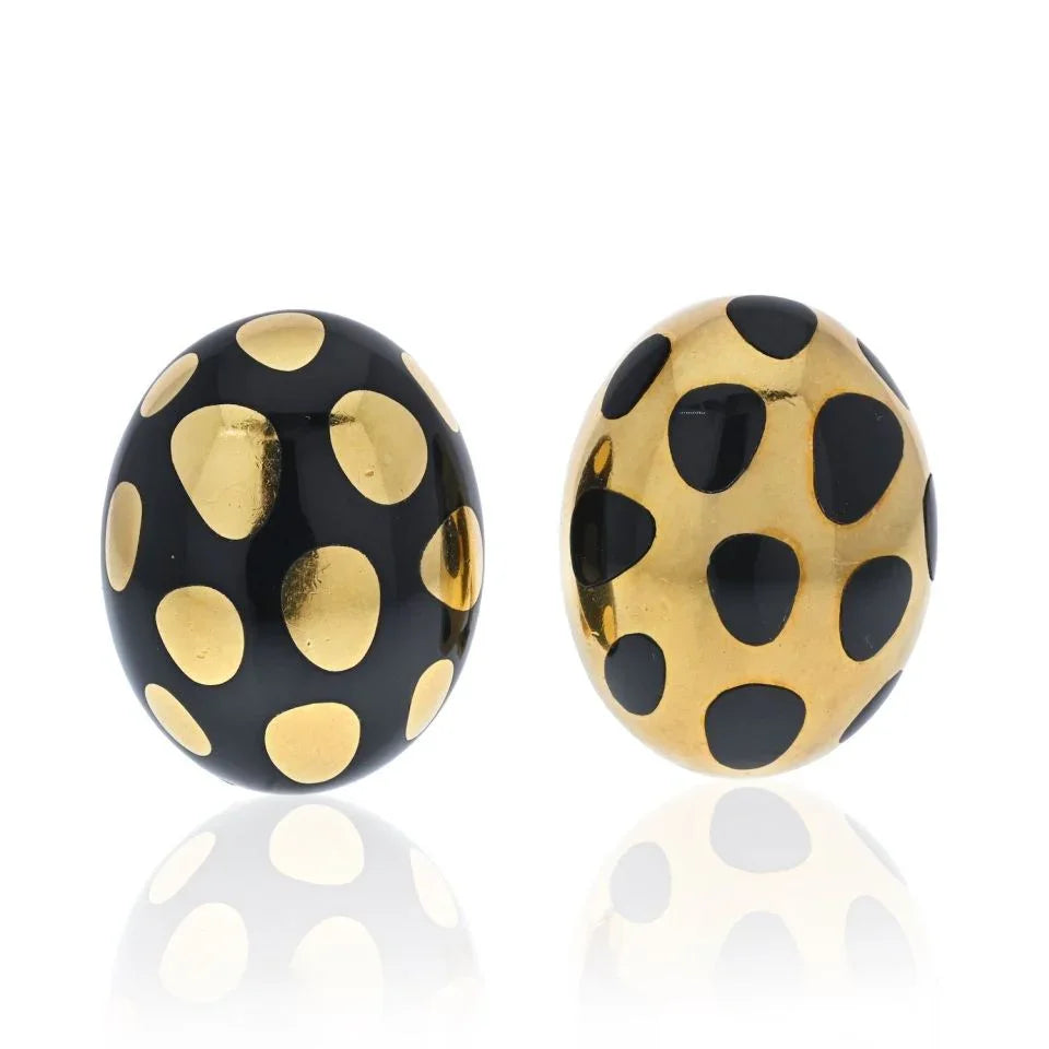 Tiffany & Co. 18K Yellow Gold Cummings Positive & Negative Earrings - The Back Vault