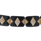 18K Yellow Gold Black Onyx Fine Diamonds Choker Necklace - The Back Vault