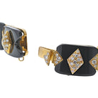 18K Yellow Gold Black Onyx Fine Diamonds Choker Necklace - The Back Vault