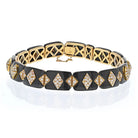 18K Yellow Gold Black Onyx Fine Diamonds Choker Necklace - The Back Vault