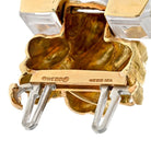 David Webb 18K Yellow Gold Checkerboard Rock Crystal Wide Link Bracelet - The Back Vault