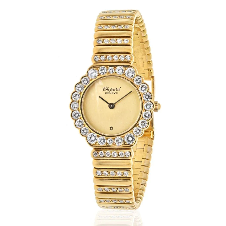 Chopard 18K Yellow Gold Diamond Vintage Cocktail Women Watch - The Back Vault