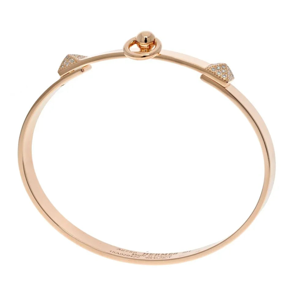 Hermes 18K Rose Gold Collier De Chien Bracelet - The Back Vault