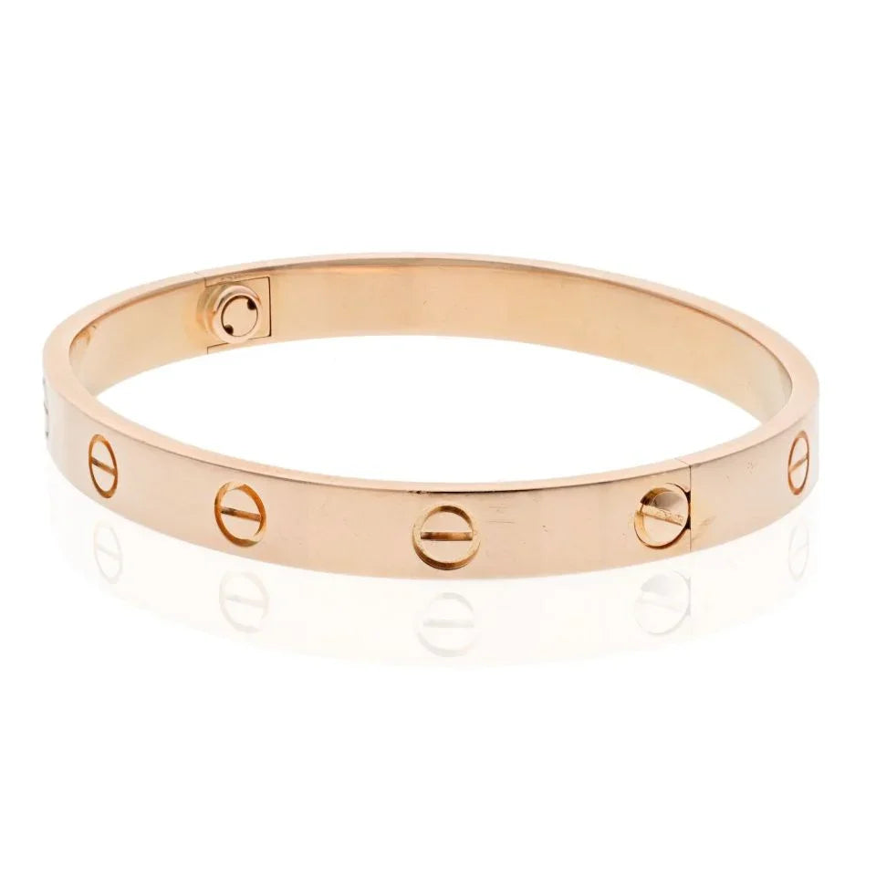 Cartier 18K Rose Gold Love Bangle Size 17 Bracelet - The Back Vault