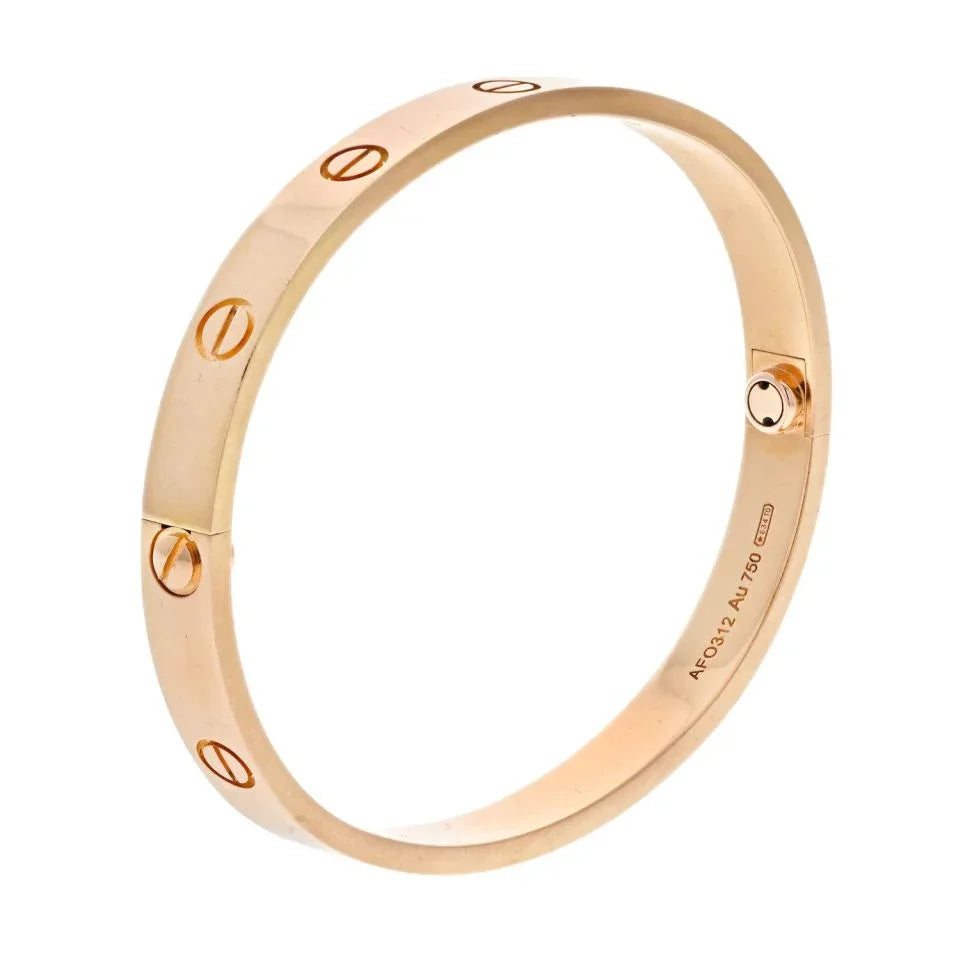 Cartier 18K Rose Gold Love Bangle Size 17 Bracelet - The Back Vault