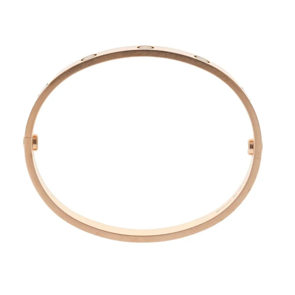 Cartier 18K Rose Gold Love Bangle Size 17 Bracelet - The Back Vault