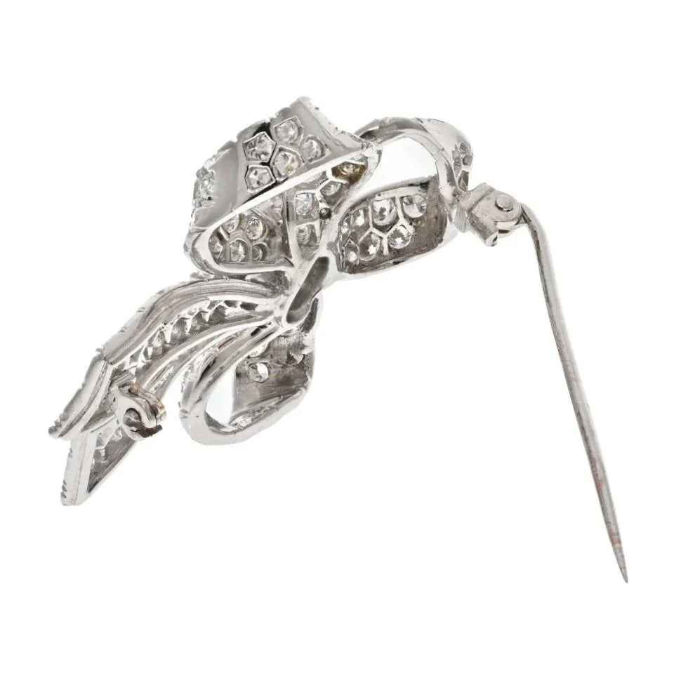 Tiffany & Co. Platinum 6.00 Carat Diamond Bow Ribbon Ladies Brooch - The Back Vault