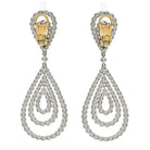18K White Gold 21 Carat Diamond Chandelier Dangling Earrings - The Back Vault
