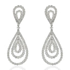 18K White Gold 21 Carat Diamond Chandelier Dangling Earrings - The Back Vault