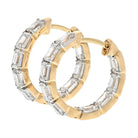 14K Yellow Gold 3.75 Carats Diamond Hoop Earrings - The Back Vault