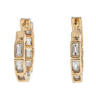 14K Yellow Gold 3.75 Carats Diamond Hoop Earrings - The Back Vault