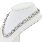 18K White Gold 28.50 Carat Pave Diamond Link Necklace - The Back Vault