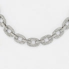 18K White Gold 28.50 Carat Pave Diamond Link Necklace - The Back Vault