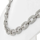 18K White Gold 28.50 Carat Pave Diamond Link Necklace - The Back Vault