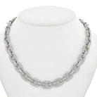 18K White Gold 28.50 Carat Pave Diamond Link Necklace - The Back Vault