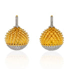 18K Yellow Gold Diamond Acorn Drop Earrings - The Back Vault