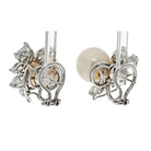 Platinum Pearl And 6 Carats Diamond Estate Earrings - The Back Vault