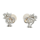 Platinum Pearl And 6 Carats Diamond Estate Earrings - The Back Vault