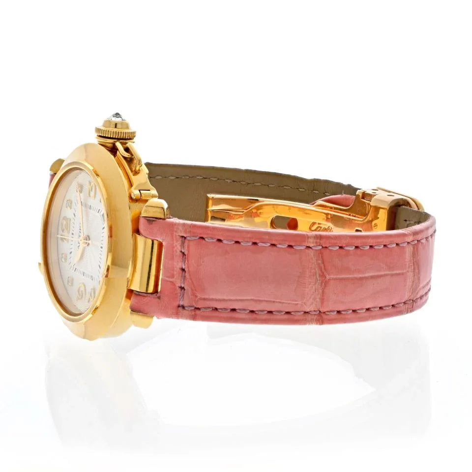 Cartier Pasha 18K Yellow Gold Diamond Round Dial 32mm Women Watch - The Back Vault