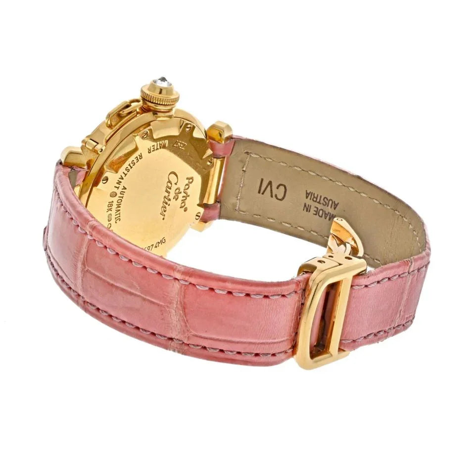 Cartier Pasha 18K Yellow Gold Diamond Round Dial 32mm Women Watch - The Back Vault