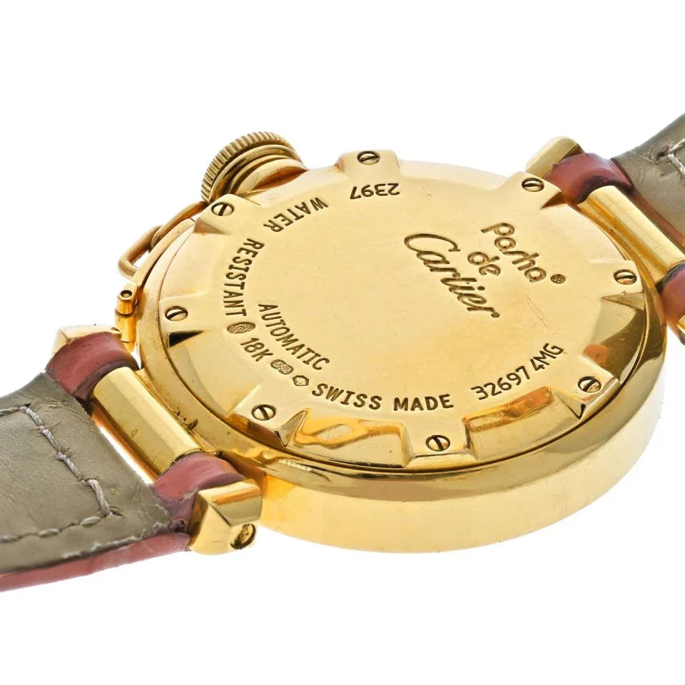 Cartier Pasha 18K Yellow Gold Diamond Round Dial 32mm Women Watch - The Back Vault