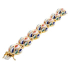 Asch Grossbardt 18K Yellow Gold Multi-Color Enamel Mother Of Pearl Bracelet - The Back Vault