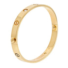 Cartier Love 18K Yellow Gold 4 Diamonds Size 18 Love Bangle Bracelet - The Back Vault