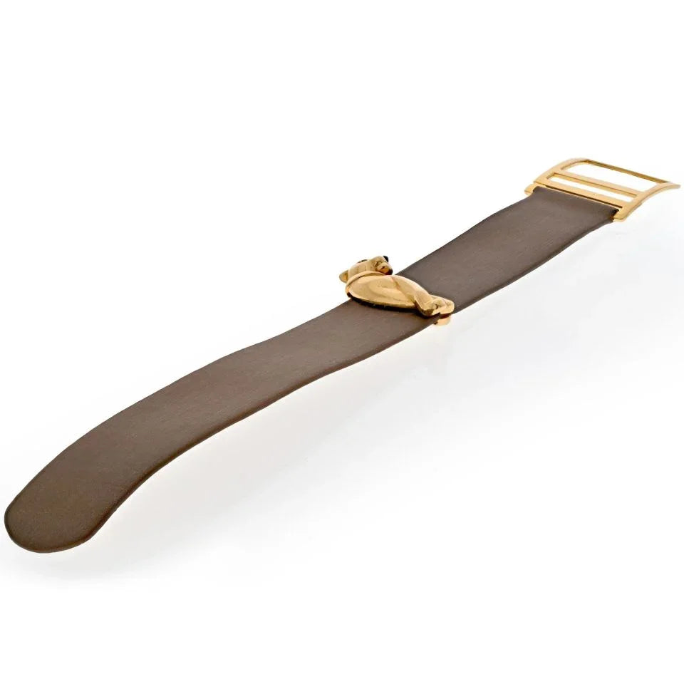 Cartier Panthere 18K Yellow Gold Panthere De Cartier Tsavorite Onyx Cuff Bracelet - The Back Vault