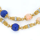 Tiffany & Co. Schlumberger 18K Yellow Gold Lapis, Coral And Diamond Long Chain Necklace - The Back Vault
