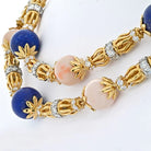 Tiffany & Co. Schlumberger 18K Yellow Gold Lapis, Coral And Diamond Long Chain Necklace - The Back Vault