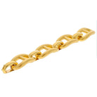 18K Yellow Gold Oversized Mariner Puffed Satin Finish Link Bracelet - The Back Vault